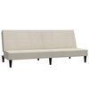 vidaXL Schlafsofa 2-Sitzer mit Hocker Creme Mikrofasergewebe