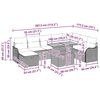 vidaXL Gartensofa-set mit Kissen mit Speicher 9 pcs Grau Poly-Rattan