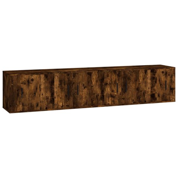 vidaXL 4-tlg. TV-Schrank-Set R&auml;uchereiche Holzwerkstoff