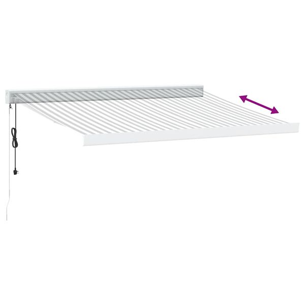 vidaXL Markise Einziehbar Anthrazit & Wei&szlig; 3,5x2,5 m Stoff & Aluminium