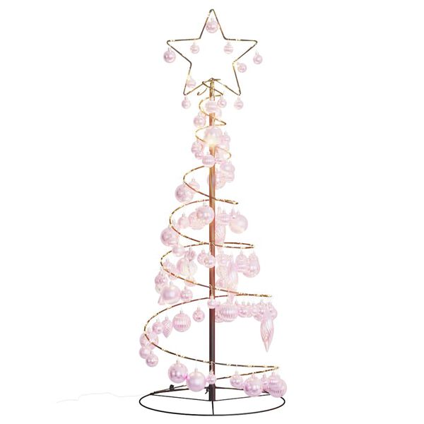 vidaXL LED Weihnachtsbaum mit Kugeln 80 LEDs Warmwei&szlig; 120 cm