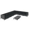 vidaXL 9-tlg. Garten-Lounge-Set mit Kissen Poly Rattan Dunkelgrau