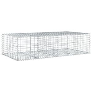 vidaXL Gabione mit Deckel 200x100x50 cm Verzinktes Eisen