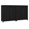 vidaXL Sideboards 2 Stk. Schwarz 70x35x80 cm Massivholz Kiefer