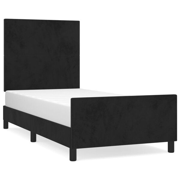 vidaXL Bettgestell mit Kopfteil Schwarz 90x190 cm Samt