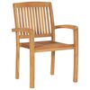 vidaXL Stapelbare Gartenst&uuml;hle mit Kissen 4 Stk. Massivholz Teak