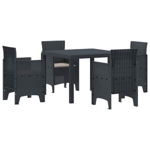 vidaXL Garten Essgruppe 5 pcs Anthrazit Polypropylen