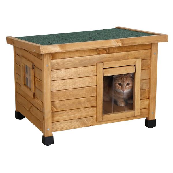 Kerbl Katzenhaus Rustica 57x45x43 cm Braun und Gr&uuml;n