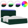 vidaXL Ottoman-Bett mit Matratzen & LEDs Dunkelgr&uuml;n 180x200 cm Samt