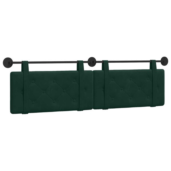 vidaXL H&auml;ngevorderseite Wandmontiert Dunkelgr&uuml;n 170 x 55 x 5 cm Samt