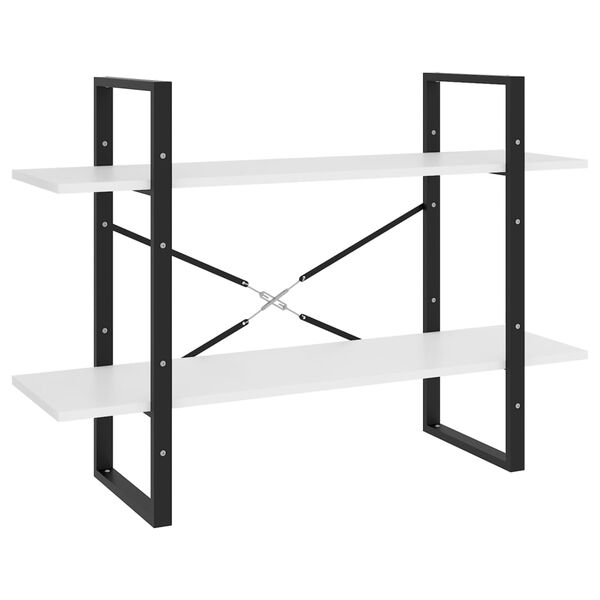 vidaXL B&uuml;cherregal 2 F&auml;cher Wei&szlig; 100x30x70 cm Holzwerkstoff