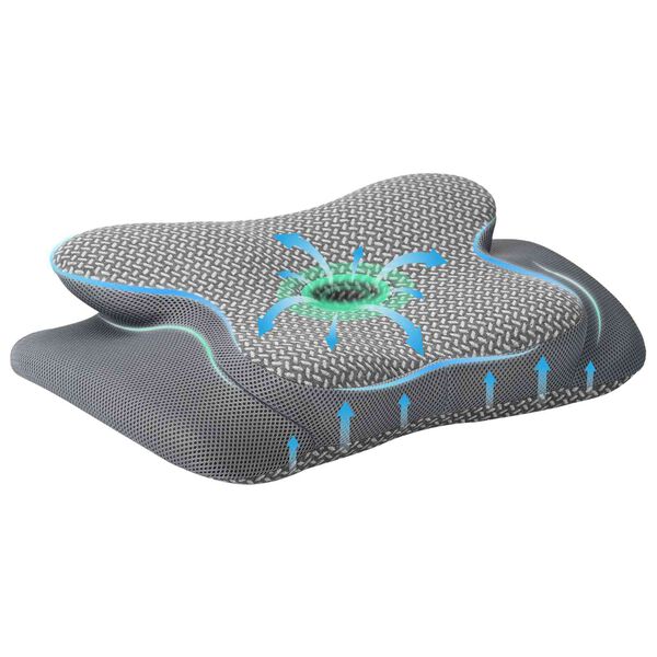 vidaXL Nackenkissen Grau Viscoschaum 58 x 38 x 12 cm