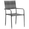 vidaXL 3-tlg. Garten-Essgruppe Poly Rattan Grau