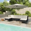 vidaXL 6-tlg. Garten-Lounge-Set mit Auflagen Poly Rattan Schwarz