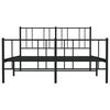 vidaXL Bettgestell mit Kopf- und Fu&szlig;teil Metall Schwarz 140x190 cm
