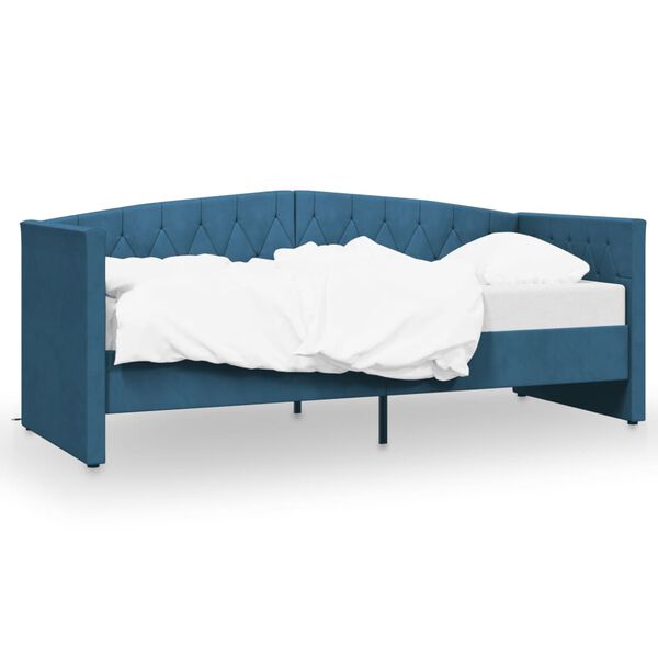vidaXL Tagesbett USB Blau Samt 90x200 cm