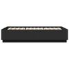 vidaXL Bettgestell mit LED Schwarz 140x200 cm Holzwerkstoff
