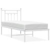 vidaXL Metallbett ohne Matratze mit Kopfteil Wei&szlig; 75x190 cm