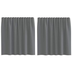 vidaXL Voile Vorh&auml;nge mit Stangentaschen 2 Stk. Dunkelgrau