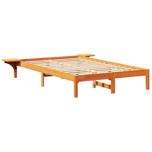 vidaXL Bettrahmen Wachsbraun 120 x 190 cm Massives Kiefernholz