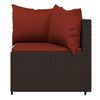 vidaXL 3-tlg. Garten-Lounge-Set mit Kissen Braun Poly Rattan