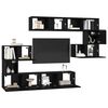 vidaXL TV-Schrankset 8 pcs Schwarz Eichen-Optik Holzwerkstoff