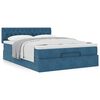 vidaXL Ottoman-Bett mit Matratze Dunkelblau 140x200 cm Samt
