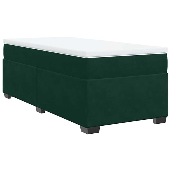 vidaXL Boxspringbett mit Matratze Dunkelgr&uuml;n 80x200 cm Samt