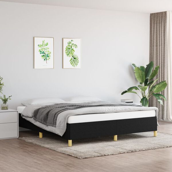 vidaXL Bettgestell ohne Matratze Schwarz 180x200 cm Stoff