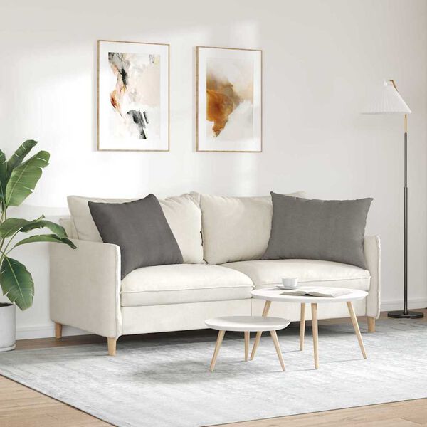 vidaXL Sofakissen 2 St&uuml;ck Hellgrau 70 x 50 cm Cordstoff