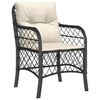 vidaXL Garten Essgruppe mit Kissen 7 pcs Schwarz Poly-Rattan
