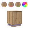vidaXL Nachttische mit LED-Leuchten 2 Stk. Artisan-Eiche 38x34x50 cm