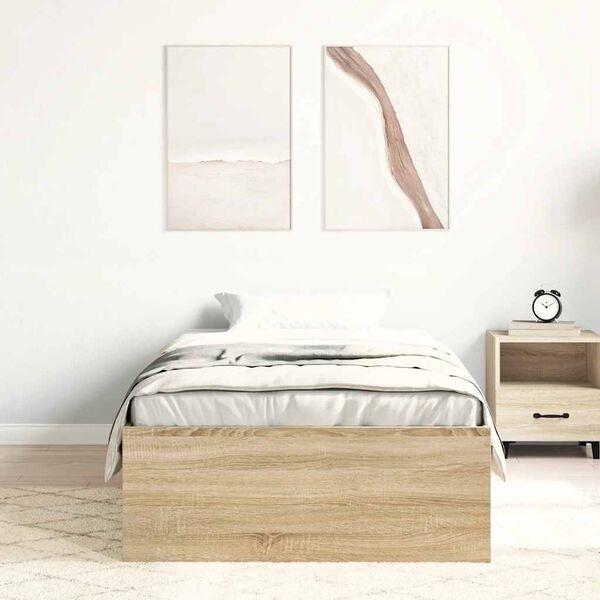 vidaXL Bettgestell Sonoma-Eiche 75x190 cm