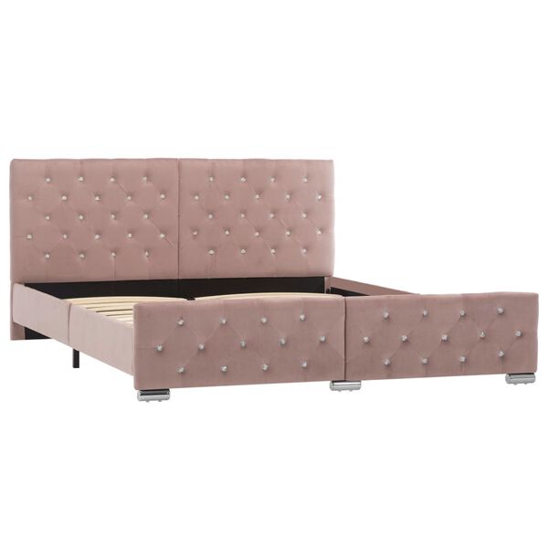 vidaXL Bettgestell Rosa Samt 160x200 cm