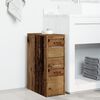 vidaXL Badschrank Schmal mit Rollen Altholz-Optik Holzwerkstoff