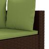 vidaXL 10-tlg. Garten-Sofagarnitur mit Kissen Braun Poly Rattan