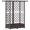 vidaXL Hochbeet mit Rankgitter und Dach Braun 124 x 40 x 121 cm PP