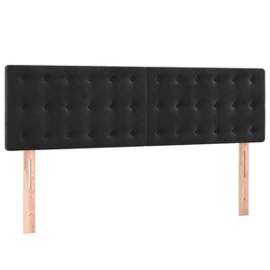 vidaXL Kopfteile Schwarz 144x5x78/88 cm Samt