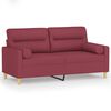 vidaXL 2-Sitzer-Sofa mit Zierkissen Weinrot 140 cm Stoff