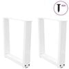 vidaXL Couchtischbeine V-Form 2 St&uuml;ck Wei&szlig; 60x(42-43,3) cm Stahl