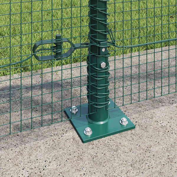 vidaXL Zaunpfosten Gr&uuml;n 100 x 0,8 m (16 x 16 mm Netz) Stahl und PVC
