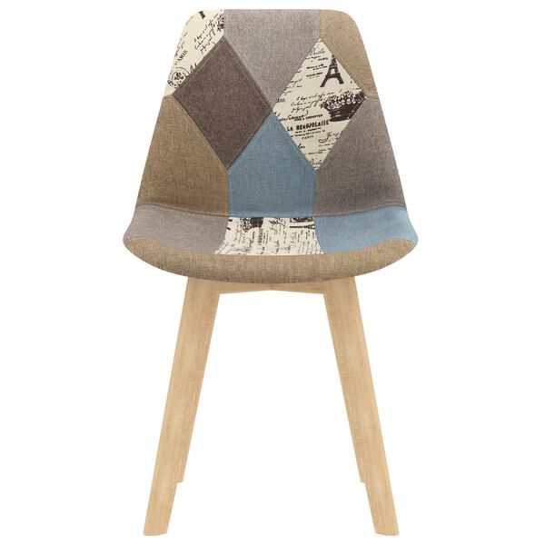 vidaXL Esszimmerst&uuml;hle 6 Stk. Patchwork-Design Grau Stoff