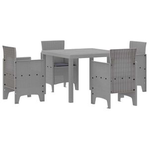vidaXL Garten Essgruppe 5 pcs Hellgrau Polypropylen