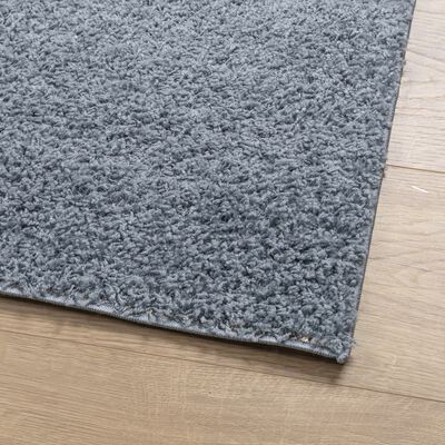 vidaXL Teppich Shaggy Hochflor Modern Blau 120x120 cm