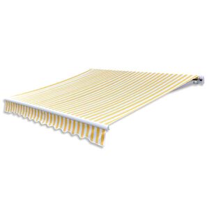 vidaXL Gelenkarmmarkise Handbetrieben 300 cm Gelb/Wei&szlig;