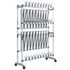 vidaXL Schuhregal mit Rollen Silbern 89x27x120 cm