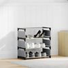 vidaXL Schuhregal 4 Ebenen Grau 54x28x55 cm Vliesstoff