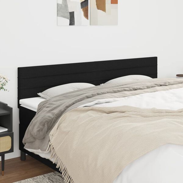 vidaXL Kopfteile Schwarz 160x5x78/88 cm Stoff