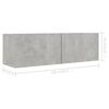 vidaXL 3-tlg. TV-Schrank-Set Betongrau Holzwerkstoff