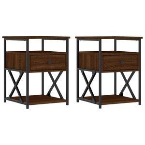 vidaXL Nachttische 2 Stk. Braun Eichen-Optik 40x42x55 cm Holzwerkstoff